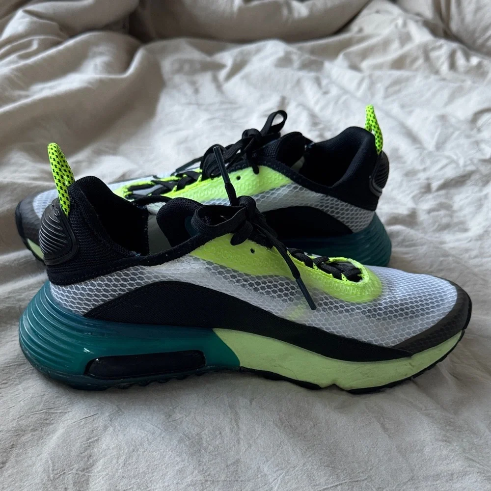 Nike Air Max Sneakers in Neon Green, Teal & Black - Picture 7 of 7